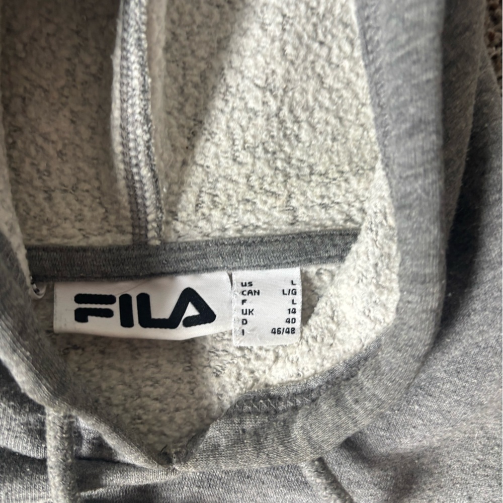 Fila Heather Gray Men's Hoodie sweater sweatshirt size large Preloved - Picture 4 of 5